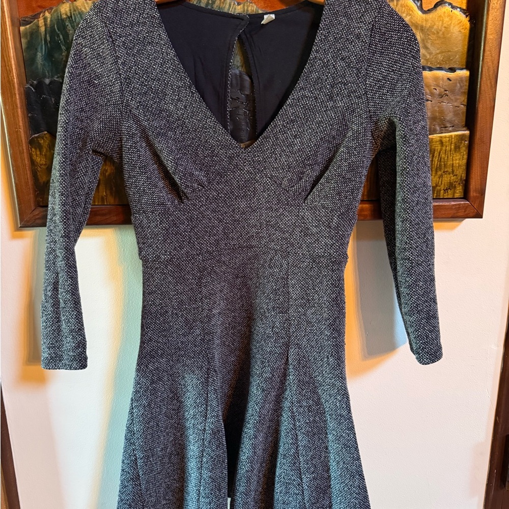 Free People Gray Long Sleeve Dress